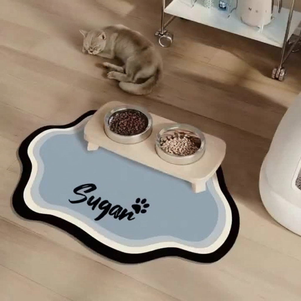 Personalized Pet Feeding Pad Non Slip Waterproof Food Mat