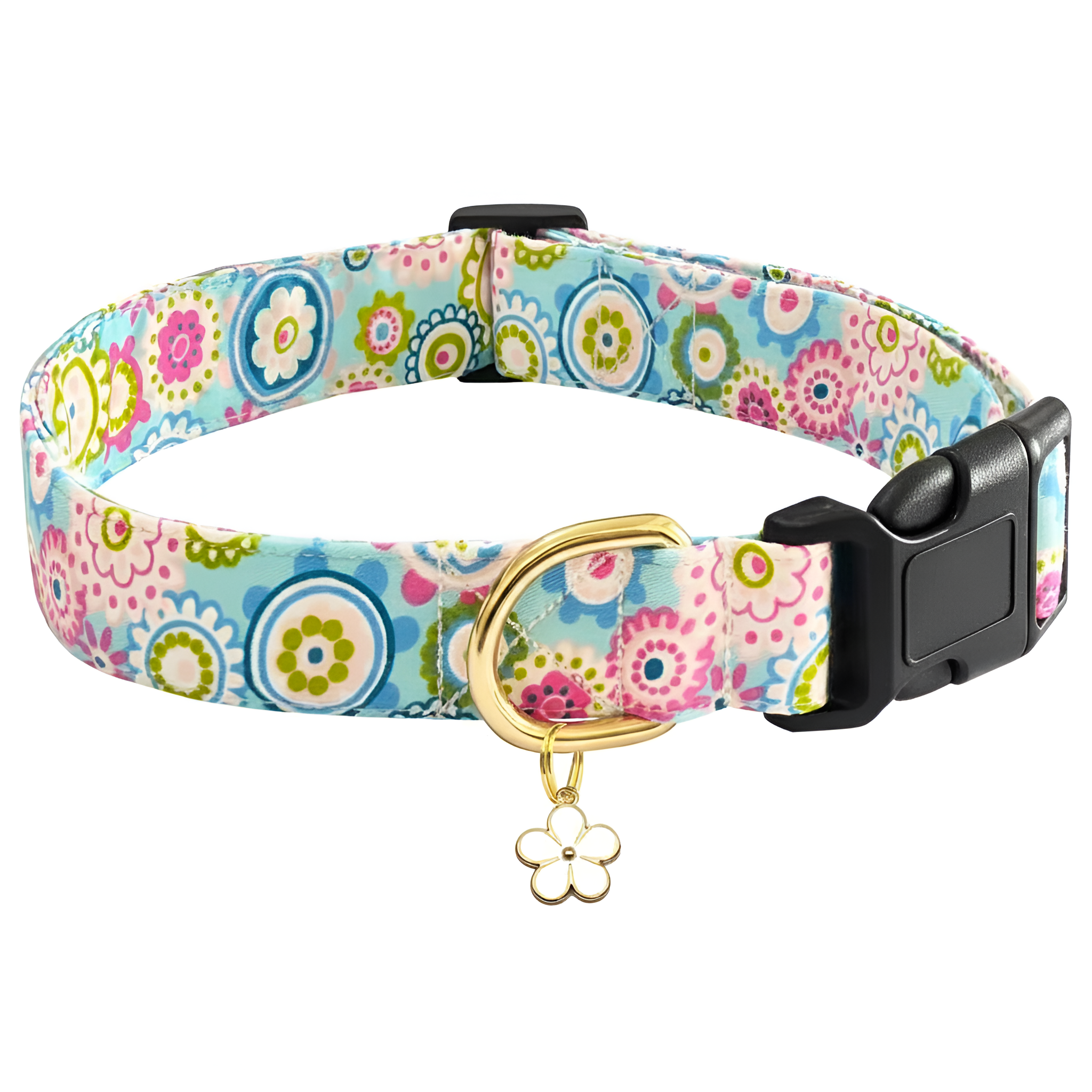 Cute Dog Flower Pattern Pendant Collar