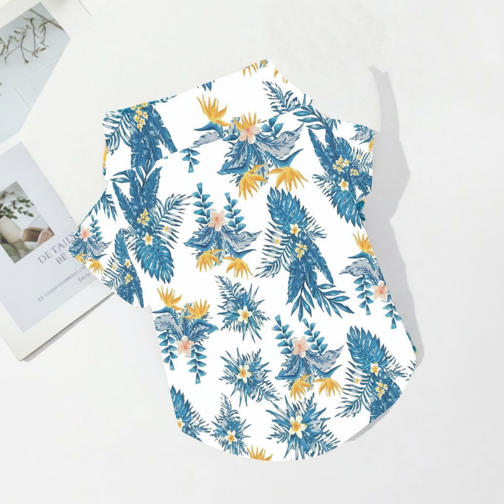 Lightweight Hawaiian Style Hooded Shirt For Small Pets