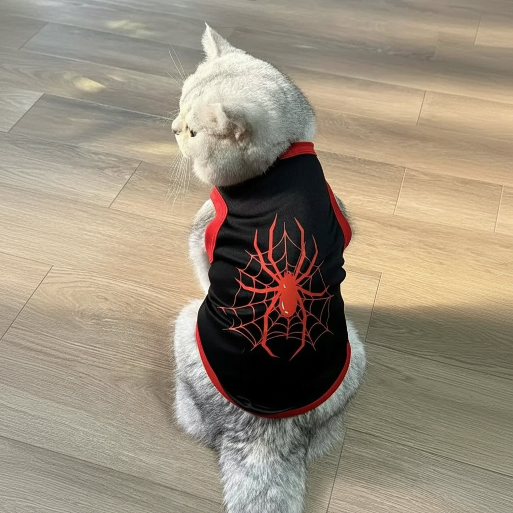 2pcs Spider & Bat Print Polyester Anti-Flea, Hair Loss Reducing