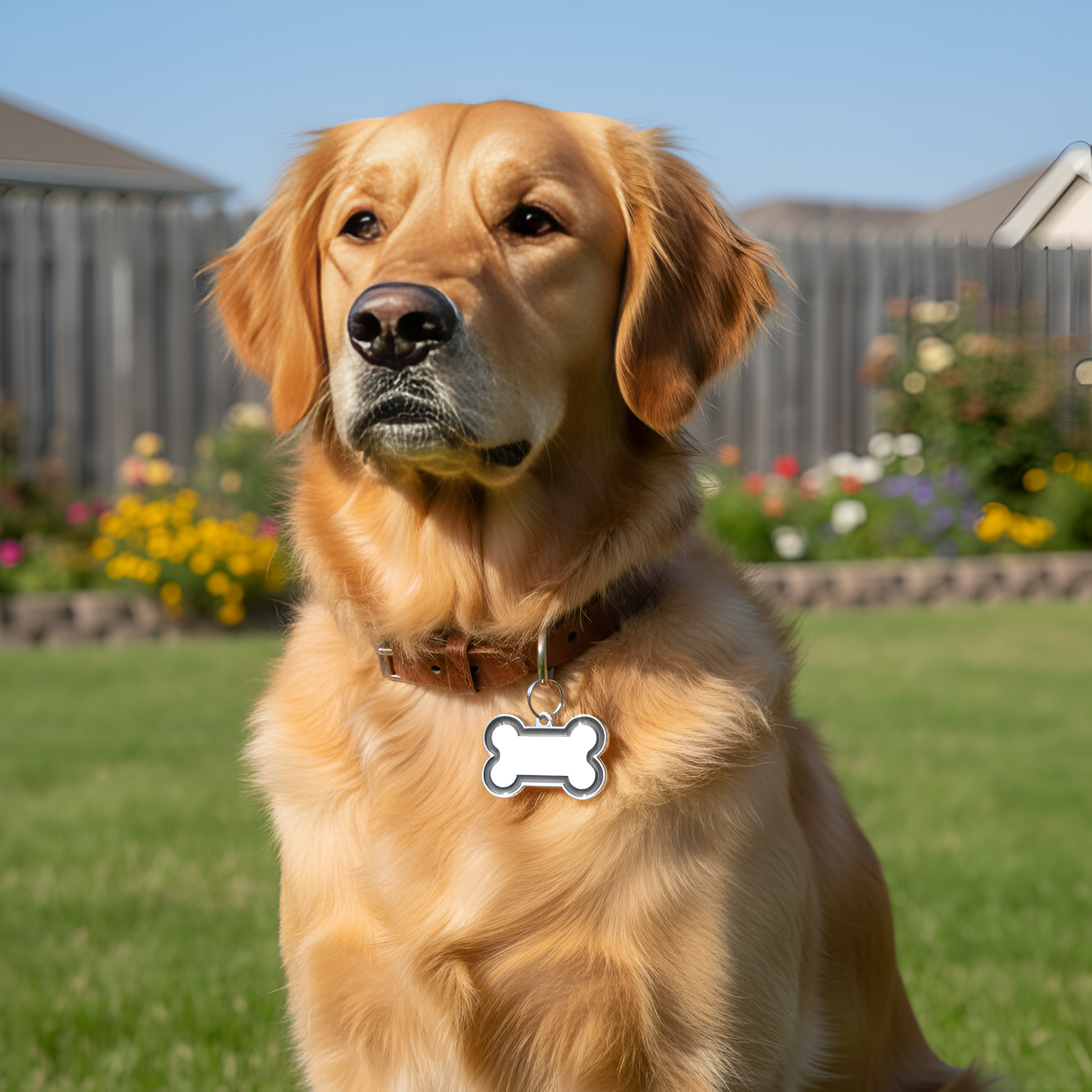 Personalized Pet Name Tag Bone Shape Collar Pendant