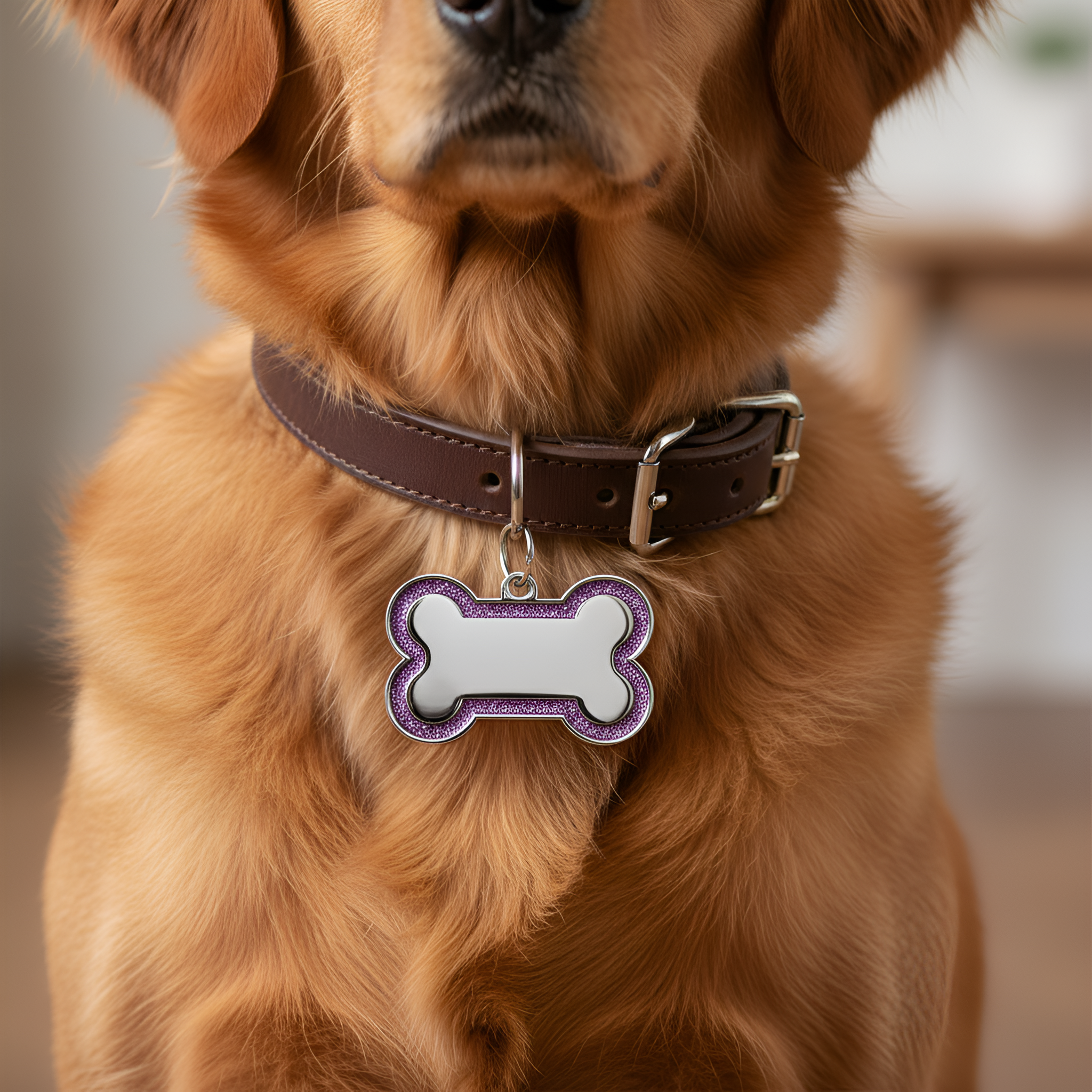 Personalized Pet Name Tag Bone Shape Collar Pendant