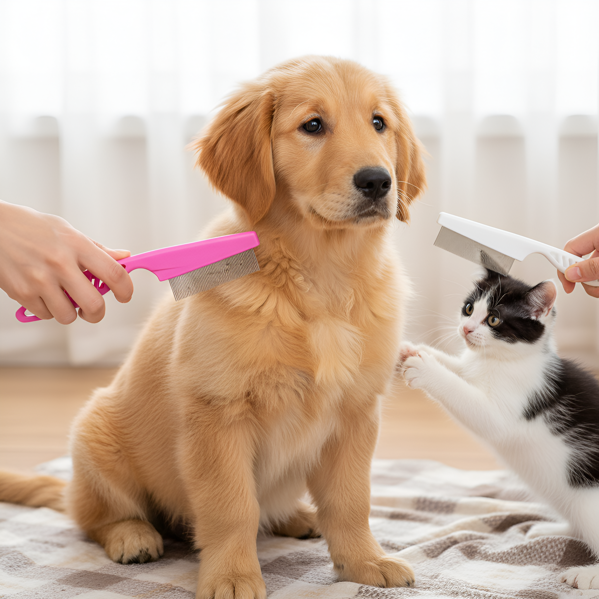 Steel Pet Hair And Tear Stain Remover Brush For Dogs And Cats