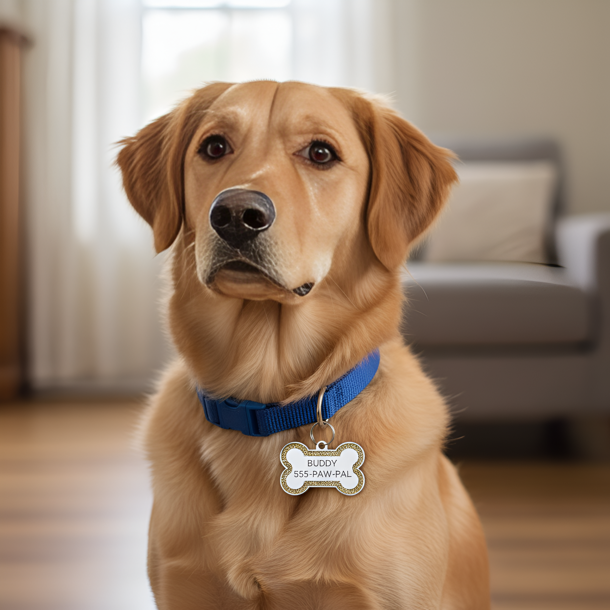 Personalized Pet Name Tag Bone Shape Collar Pendant