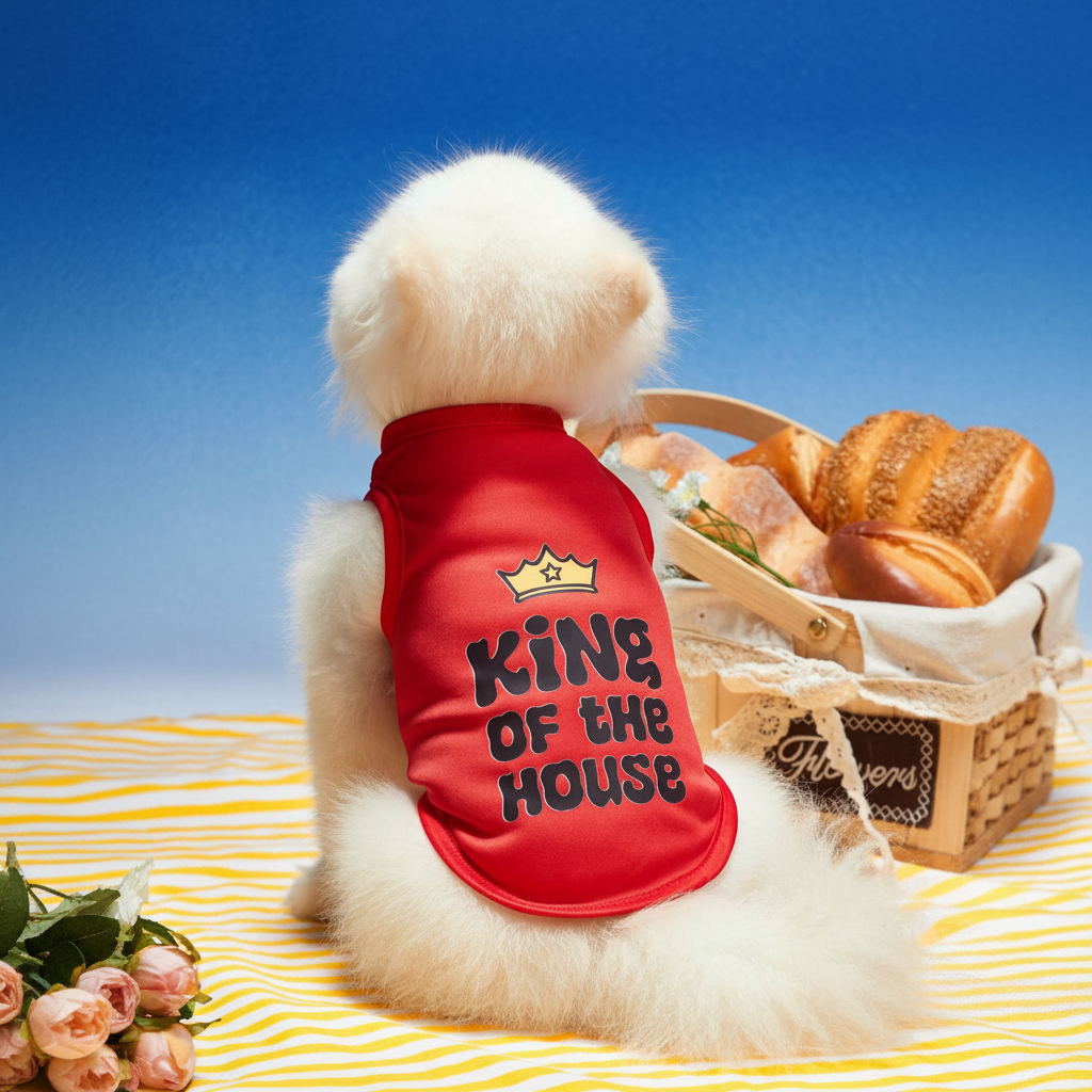 King Of The House Crown & Letter Printed Vest For Pets 