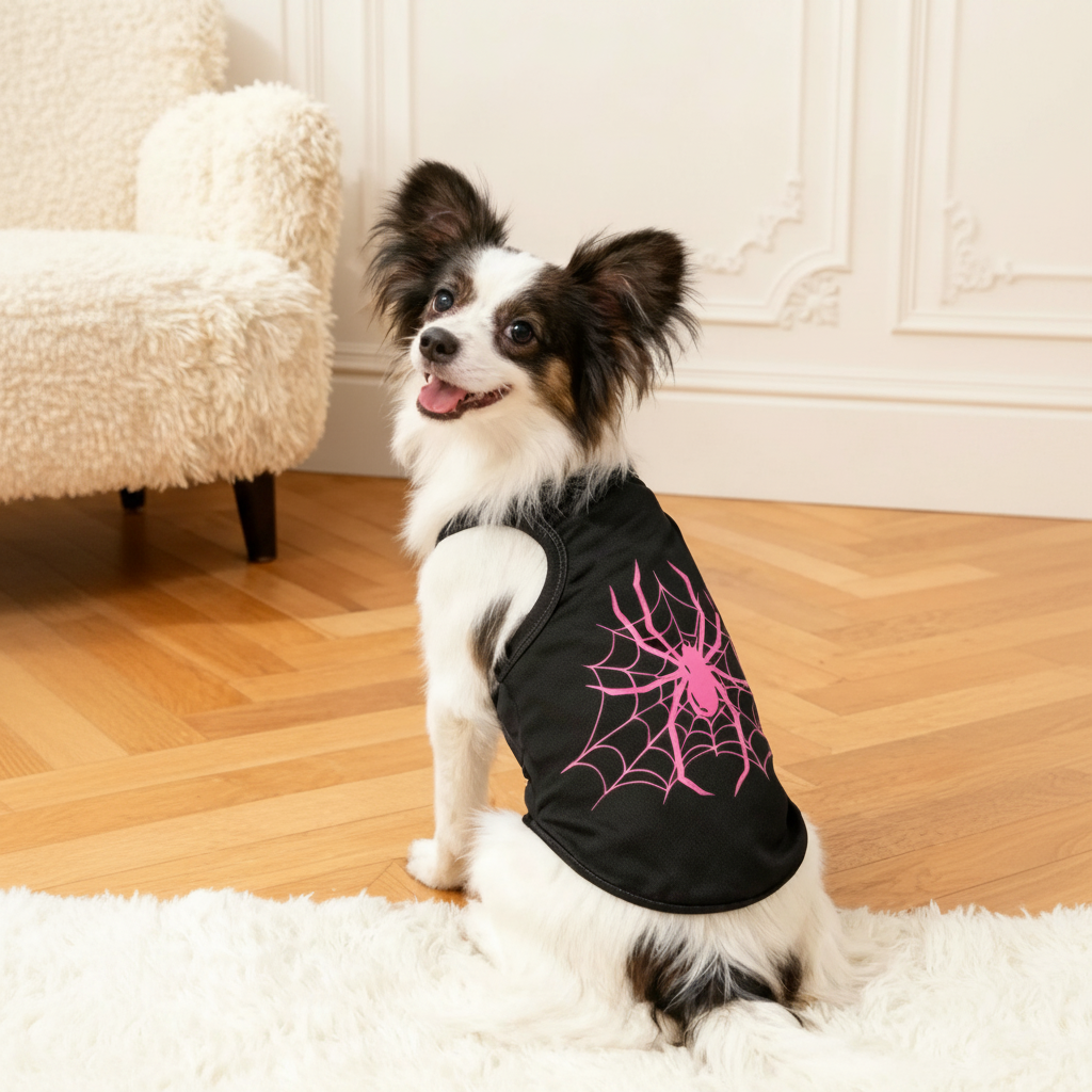 2pcs Spider & Bat Print Polyester Anti-Flea, Hair Loss Reducing