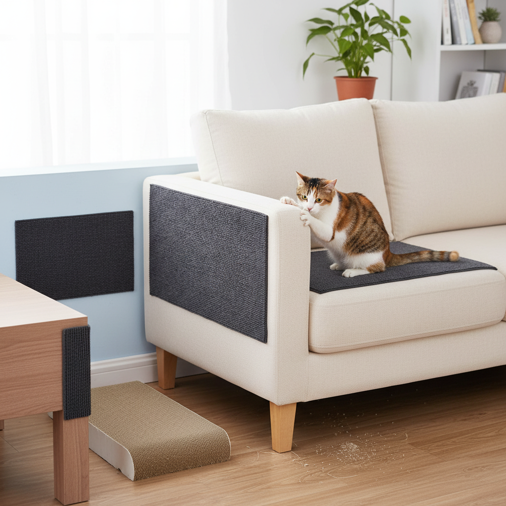 Self Adhesive Cat Scratch Pad Mat For Sofa Wall And Furniture