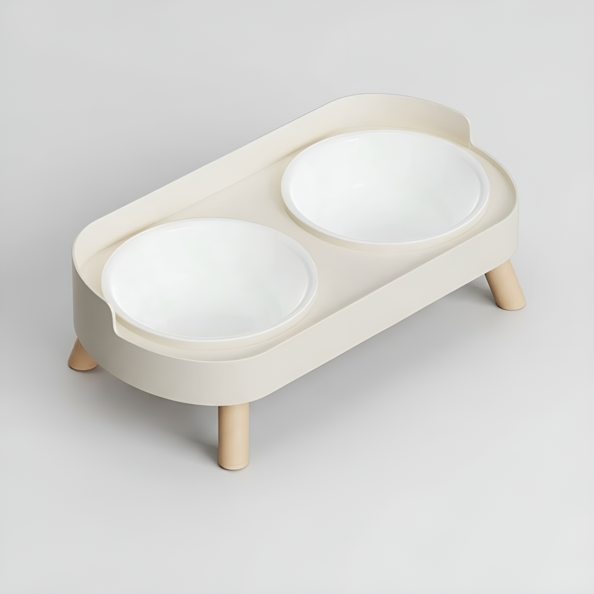 Elevated Dual Pet Feeding Bowl Set With Splash Guard