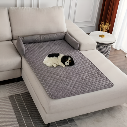 Washable Dog Sofa Bed With Bolster Cushions