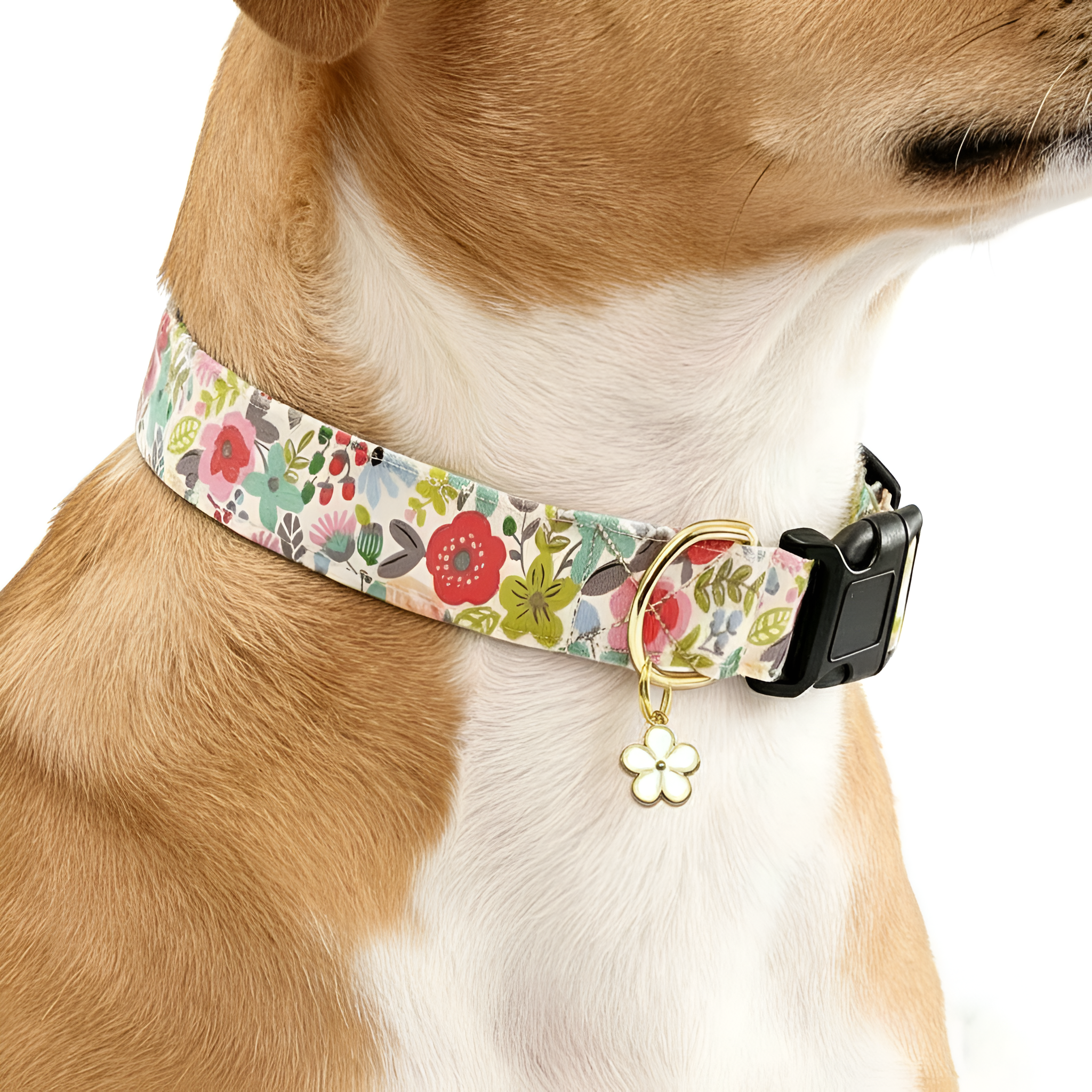Cute Dog Flower Pattern Pendant Collar