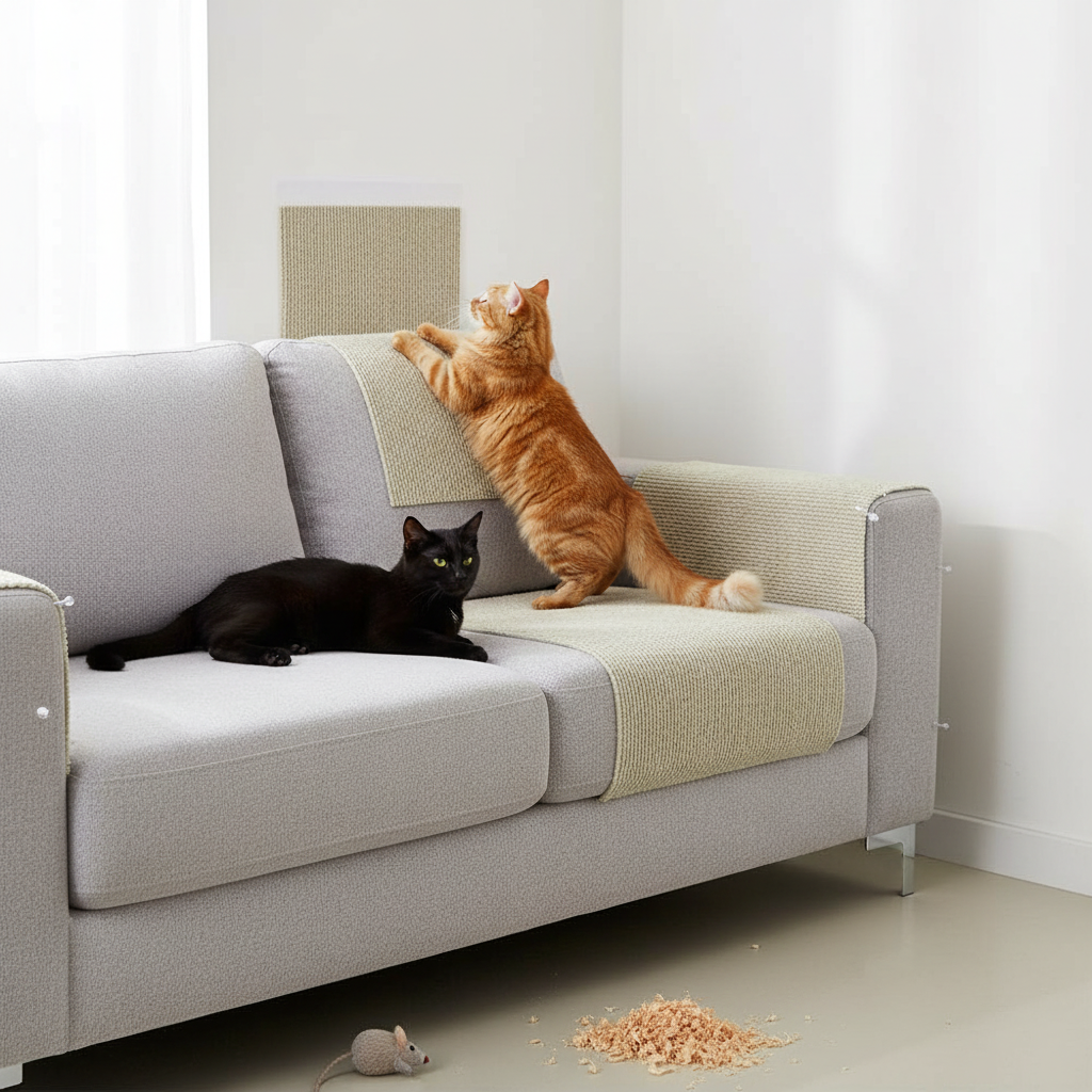 Self Adhesive Cat Scratch Pad Mat For Sofa Wall And Furniture