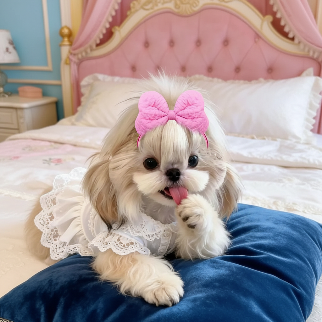 Quilted Fabric Pet Bow Headband
