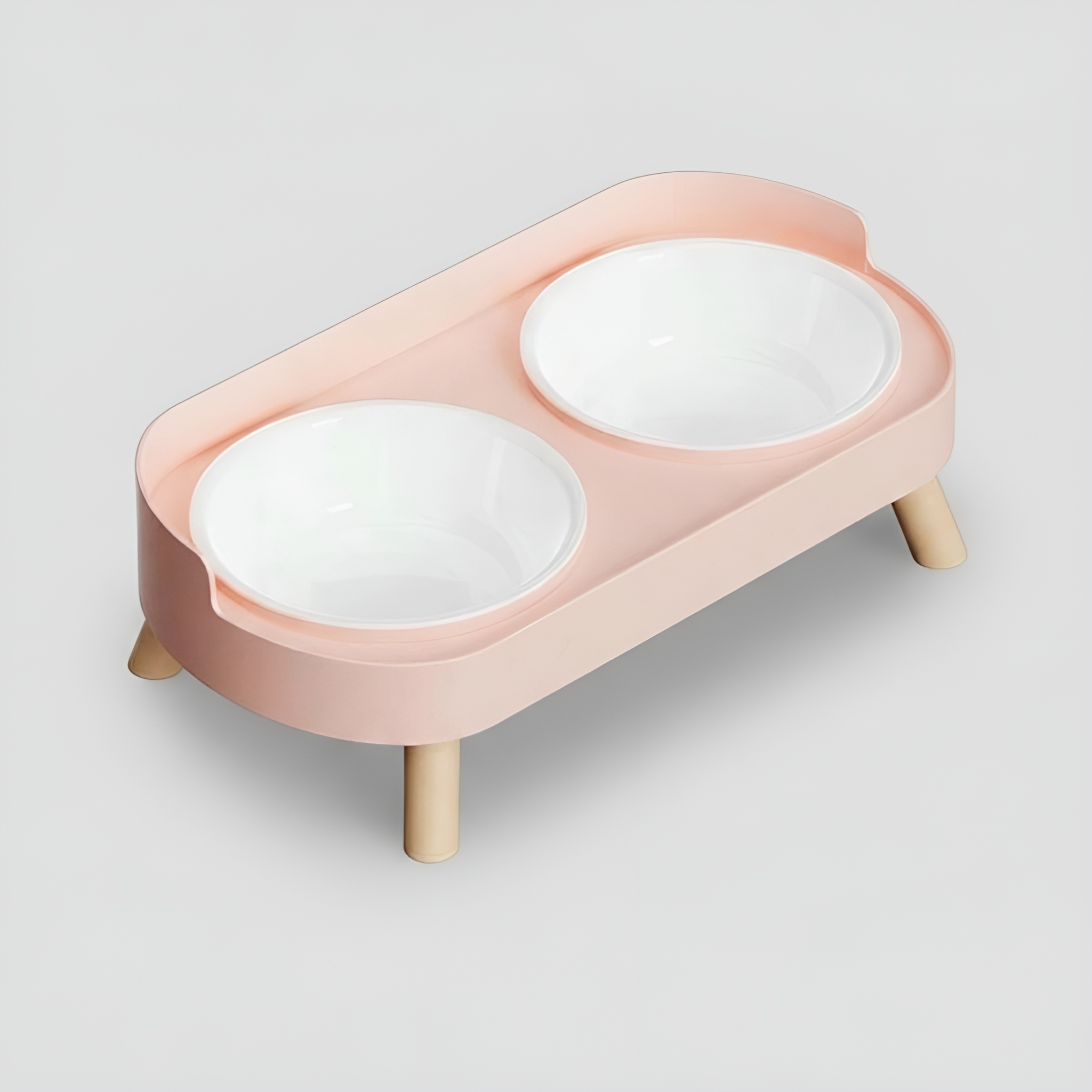 Elevated Dual Pet Feeding Bowl Set With Splash Guard