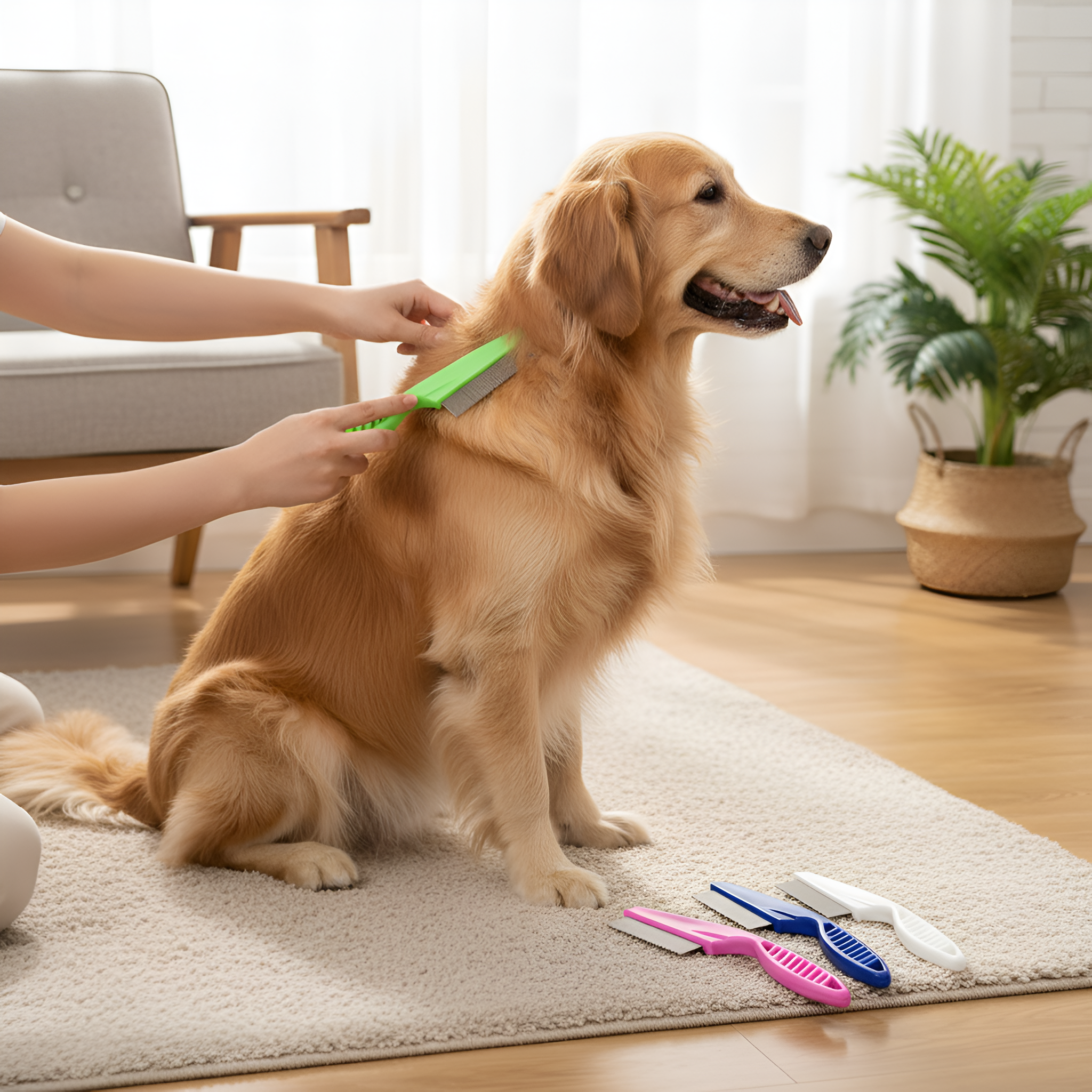 Steel Pet Hair And Tear Stain Remover Brush For Dogs And Cats