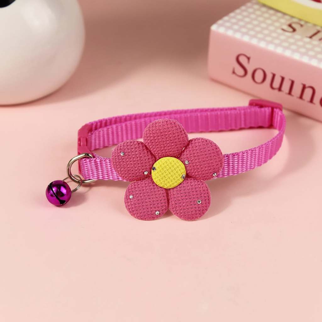 Shiny Bow Design Pet Collar Set For Daily Use 