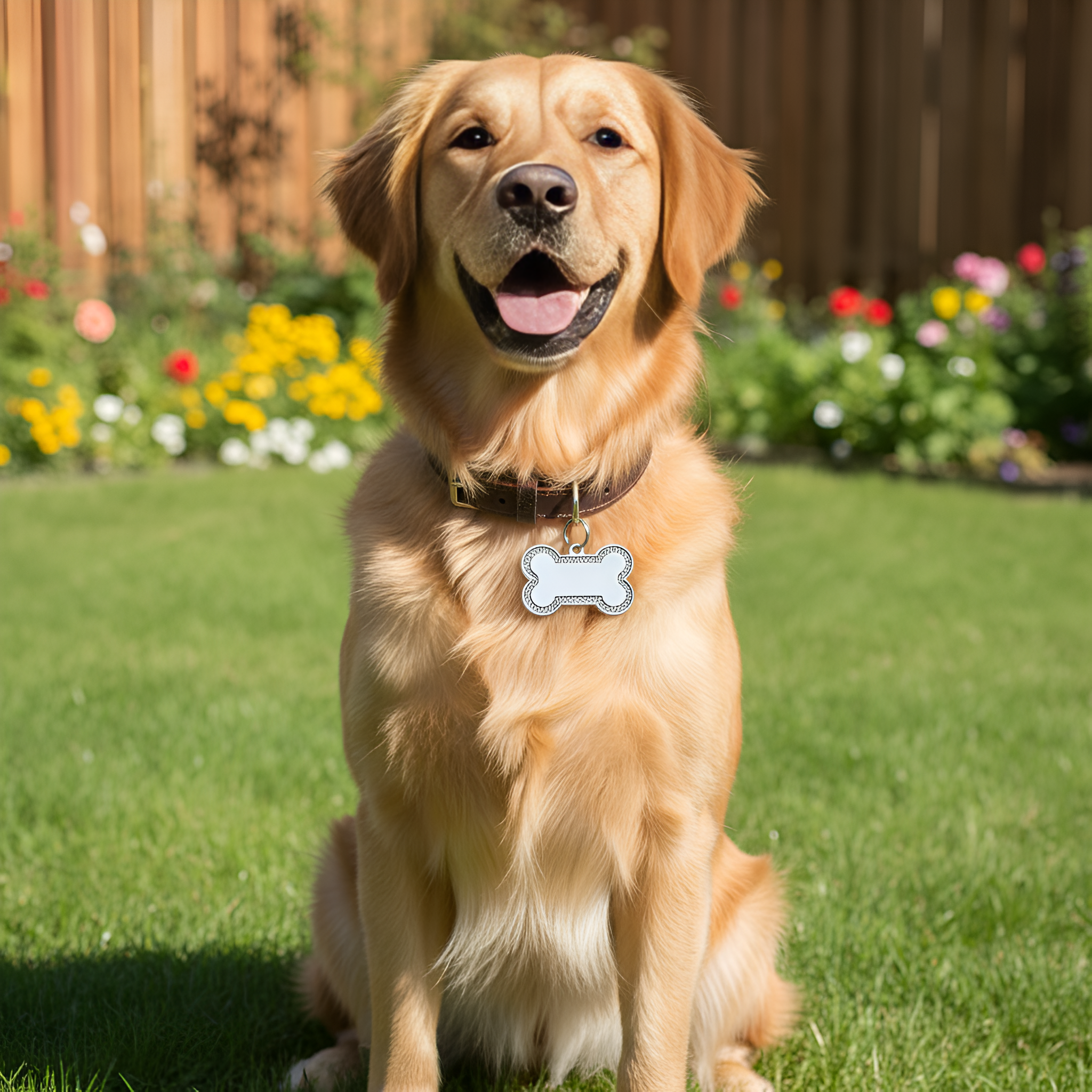 Personalized Pet Name Tag Bone Shape Collar Pendant