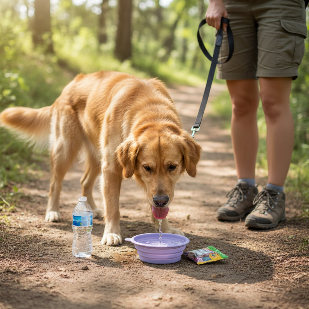 Portable Foldable Pet Travel Bowl With Clip For Outdoor Use