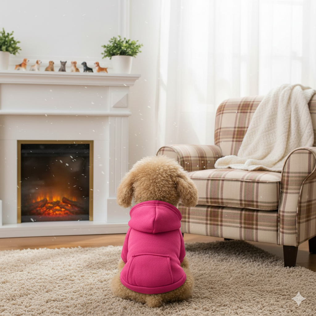 Winter Dog Hoodie Sweatshirts With Pockets Warm Dog Clothes