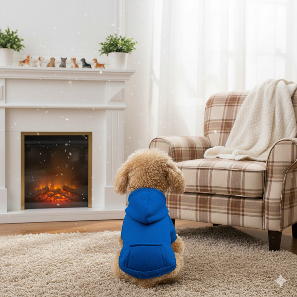 Winter Dog Hoodie Sweatshirts With Pockets Warm Dog Clothes