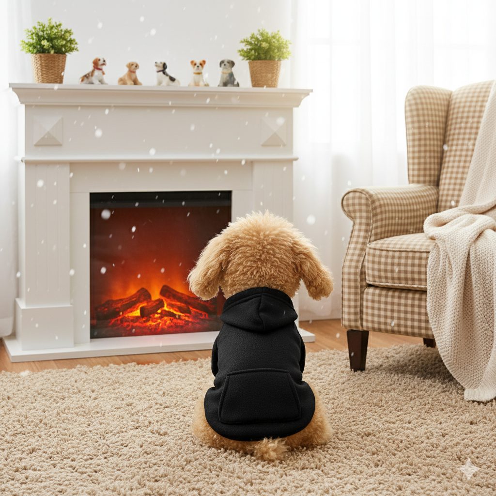 Winter Dog Hoodie Sweatshirts With Pockets Warm Dog Clothes