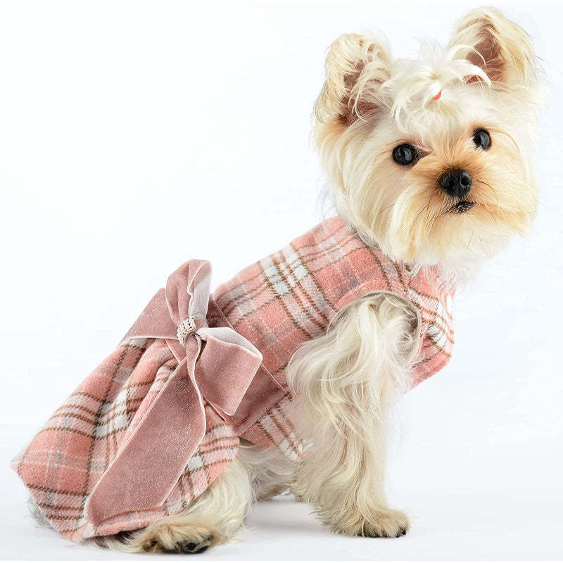 Winter Dog Dress, Fleece Dog Sweater for Small Dogs.-Paw Print Pad
