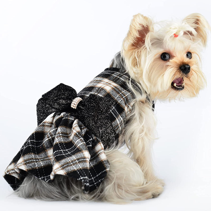Winter Dog Dress, Fleece Dog Sweater for Small Dogs.-Paw Print Pad