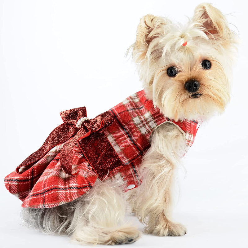 Winter Dog Dress, Fleece Dog Sweater for Small Dogs.-Paw Print Pad