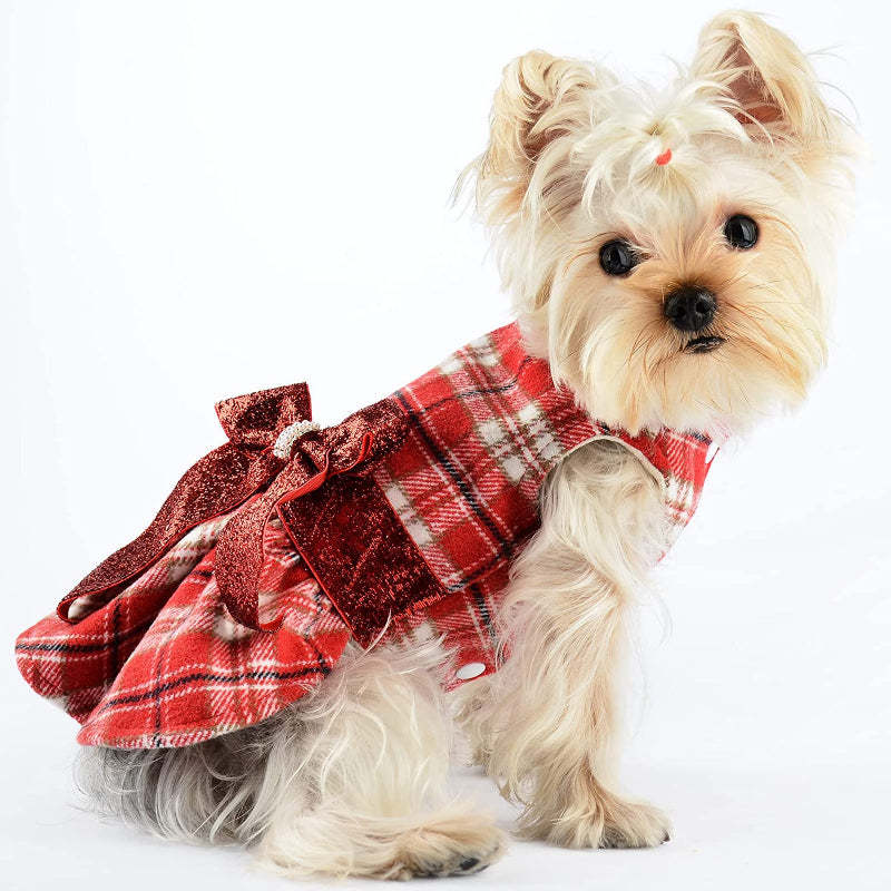 Winter Dog Dress, Fleece Dog Sweater for Small Dogs.-Paw Print Pad