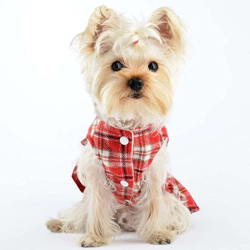 Winter Dog Dress, Fleece Dog Sweater for Small Dogs.-Paw Print Pad