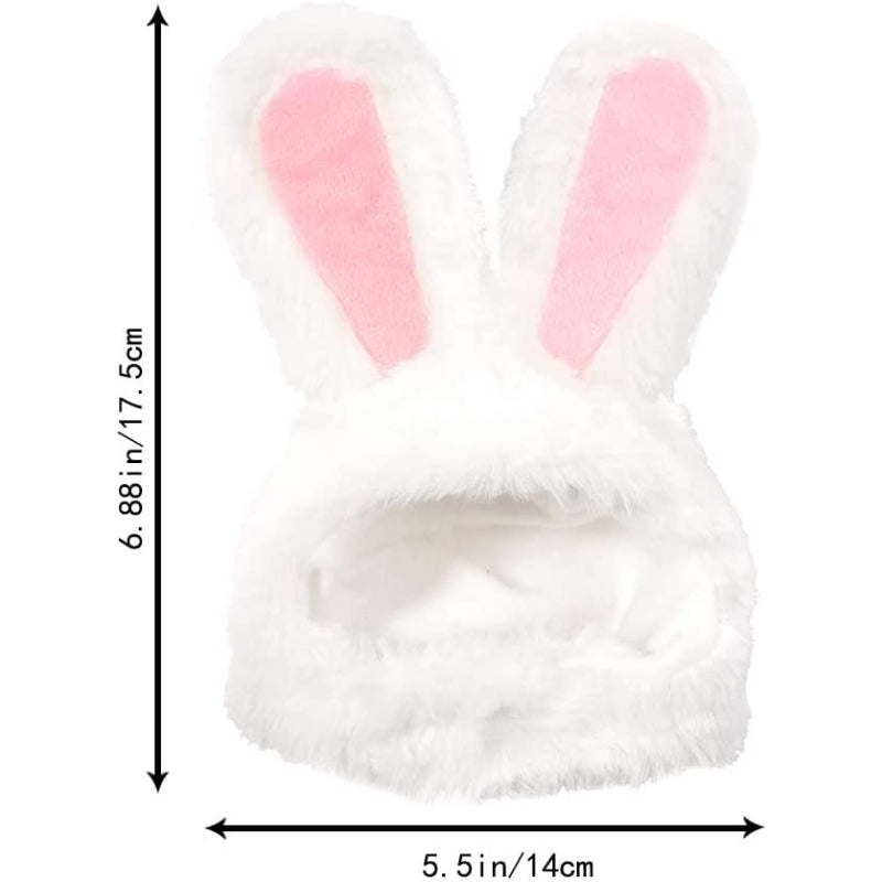 Costume Bunny Rabbit Hat With Ears For Cats & Small Dogs Party Costume Easter Pet Accessory Headwear-Paw Print Pad