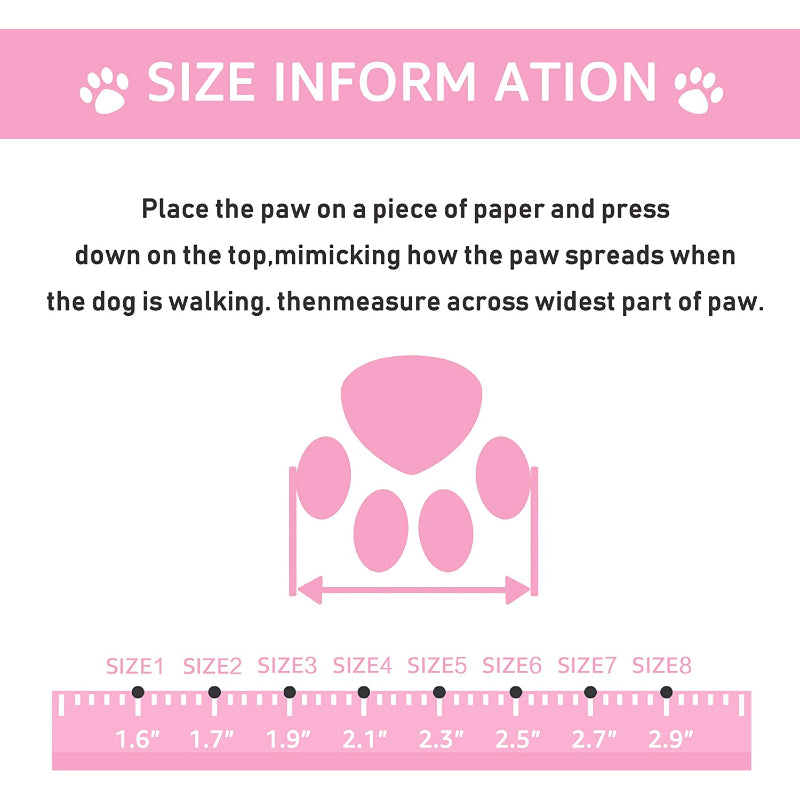 Waterproof Dog Shoes, Dog Booties With Reflective Strips-Paw Print Pad