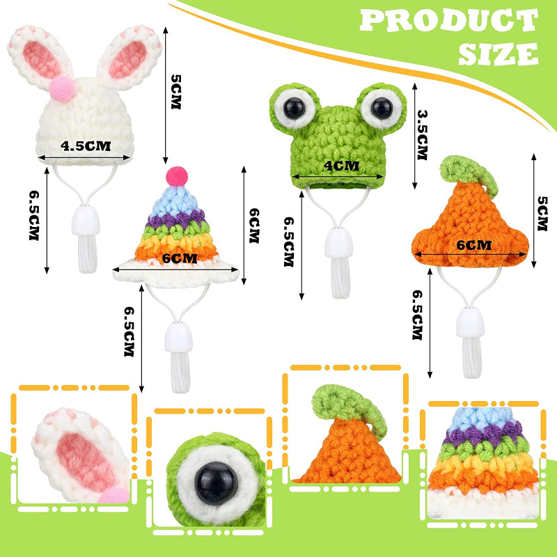 Hat Mini Small Animals With Adjustable Strap Lovely Hand Knitted Frog-Paw Print Pad