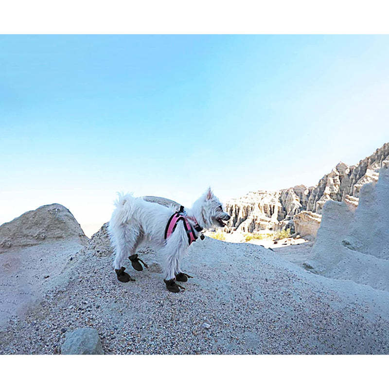 Dog Shoes Anti-Slip Dogs Boots & Paw Protector With Reflective Straps-Paw Print Pad