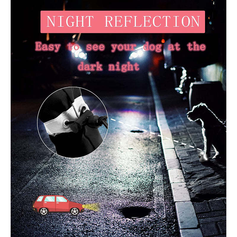 Dog Shoes Anti-Slip Dogs Boots & Paw Protector With Reflective Straps-Paw Print Pad