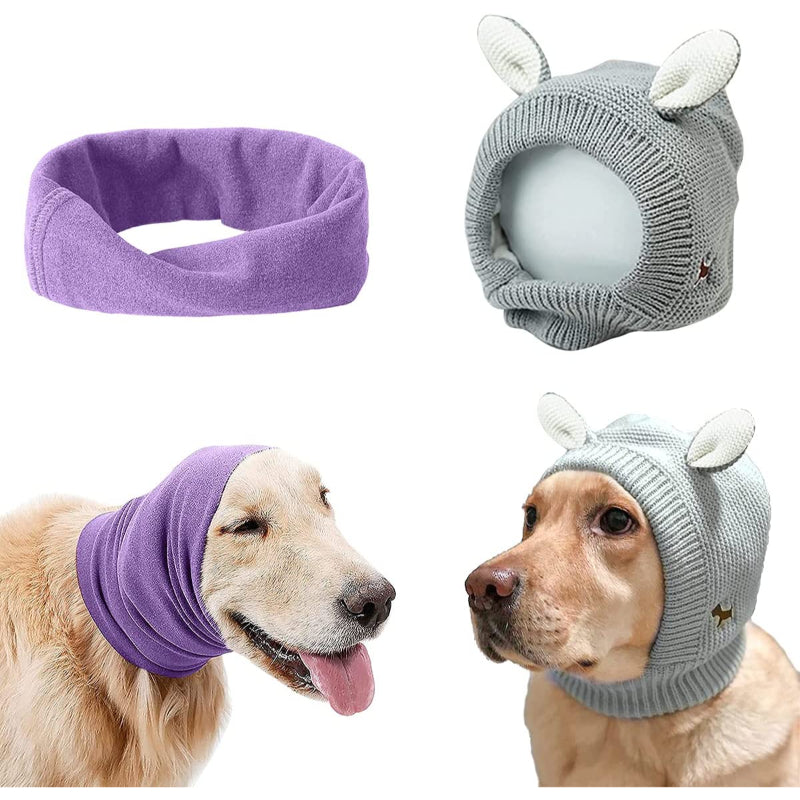 Ears For Dogs Barking Dog Ear Covers Muffs Snood For Noise-Paw Print Pad