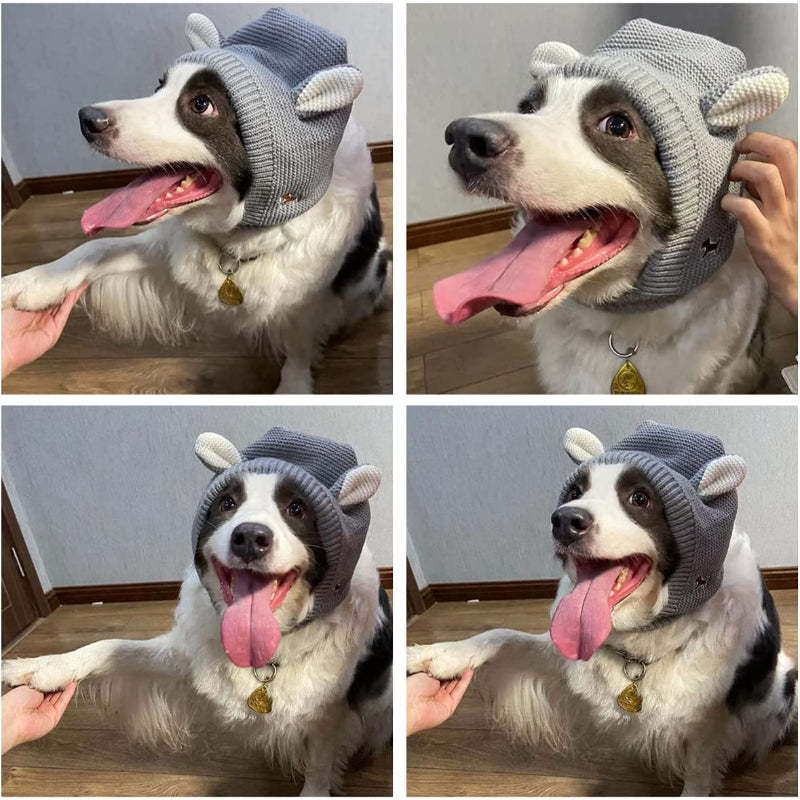 Ears For Dogs Barking Dog Ear Covers Muffs Snood For Noise-Paw Print Pad