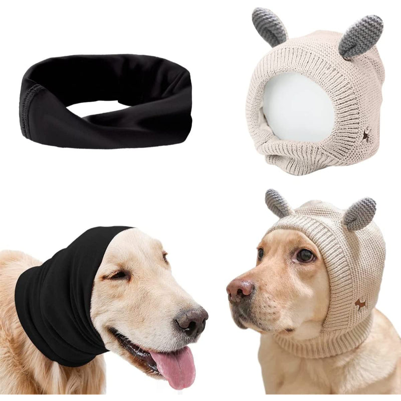 Ears For Dogs Barking Dog Ear Covers Muffs Snood For Noise-Paw Print Pad