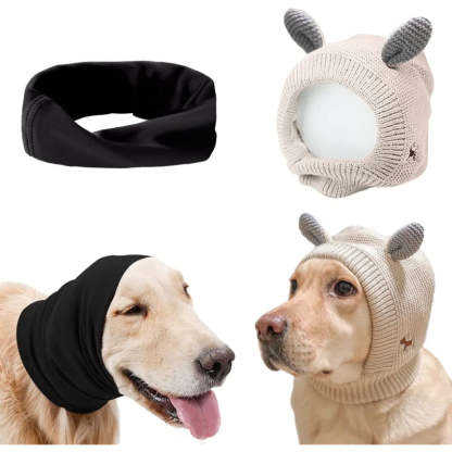 Ears For Dogs Barking Dog Ear Covers Muffs Snood For Noise-Paw Print Pad