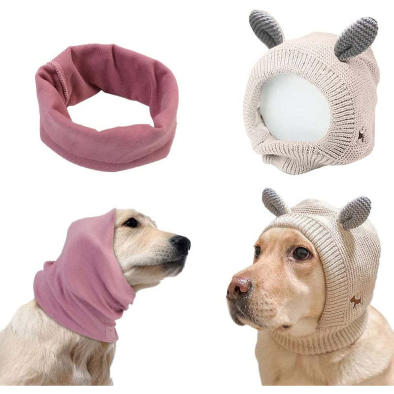 Ears For Dogs Barking Dog Ear Covers Muffs Snood For Noise-Paw Print Pad