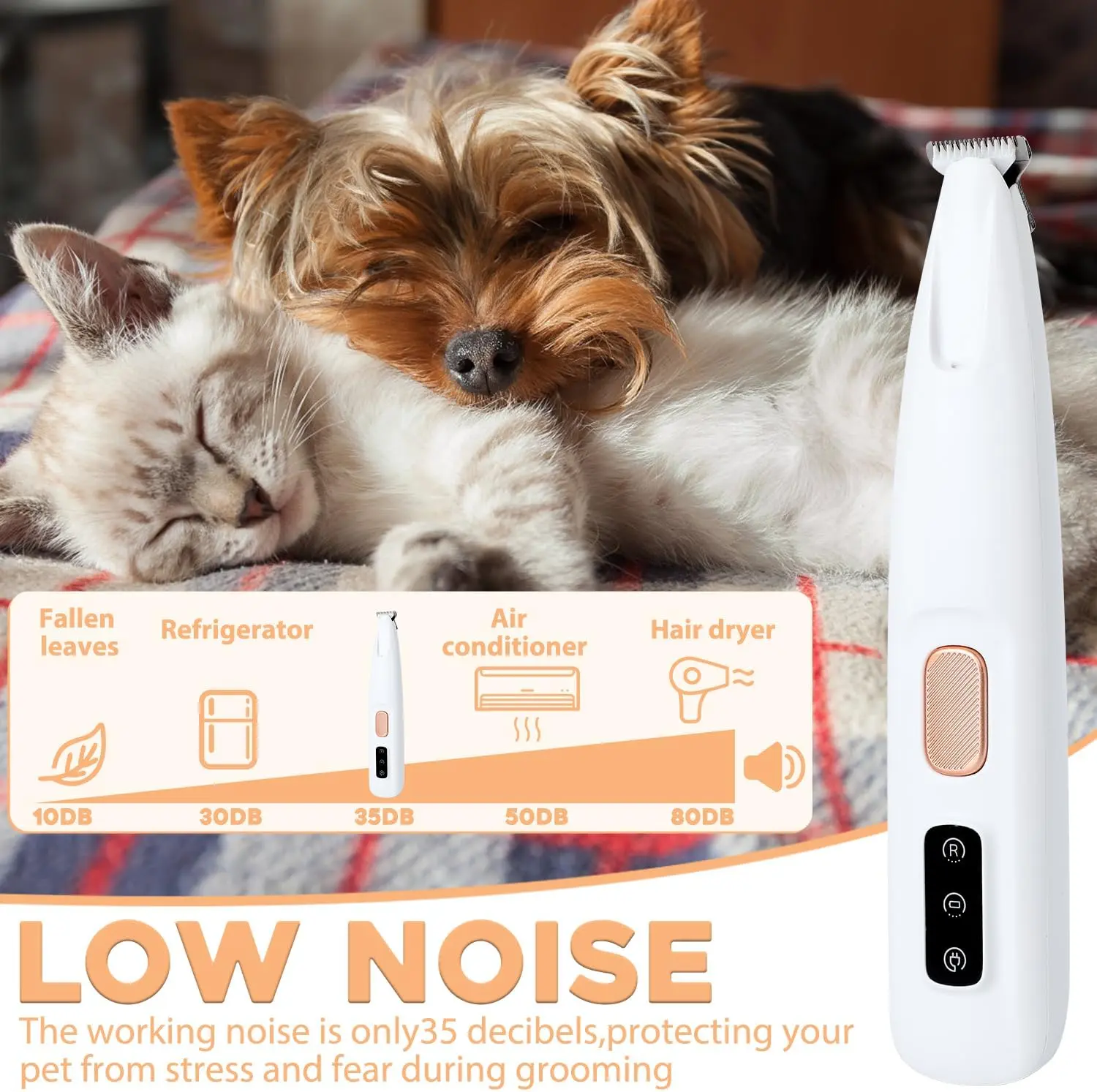 New Pet Trimmer for dogs and cats,Waterproof Rechargeable Pet Shaver with LED Light, Multifunctional Pet Hair Clippers for Paws Eyes Ears Face Rump,dog stuff,cat paw trimmer,Rechargeable Low Noise Pet Trimmer