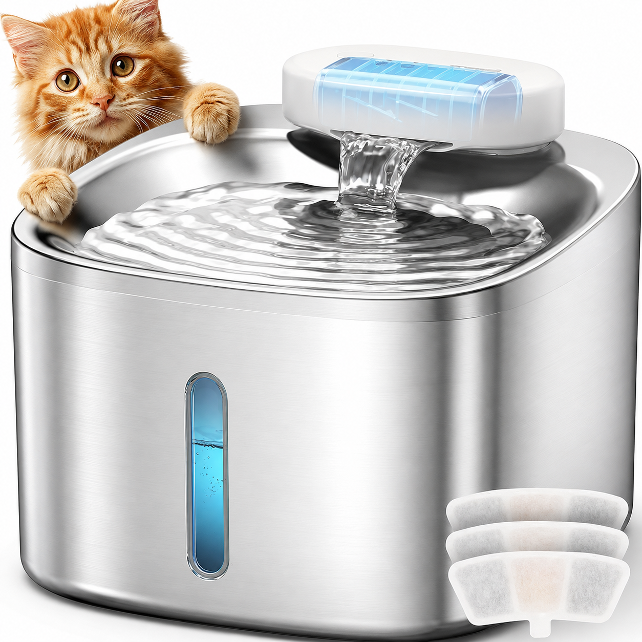 Wireless 118oz Automatic Cat Water Fountain With Motion Sensor And Low Noise