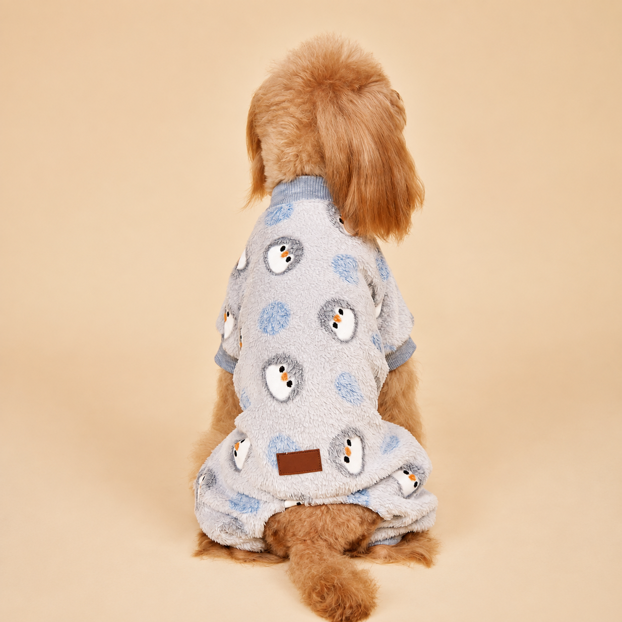 Cartoon Animal Print Dog Jumpsuit For Autumn Winter Pet Wear