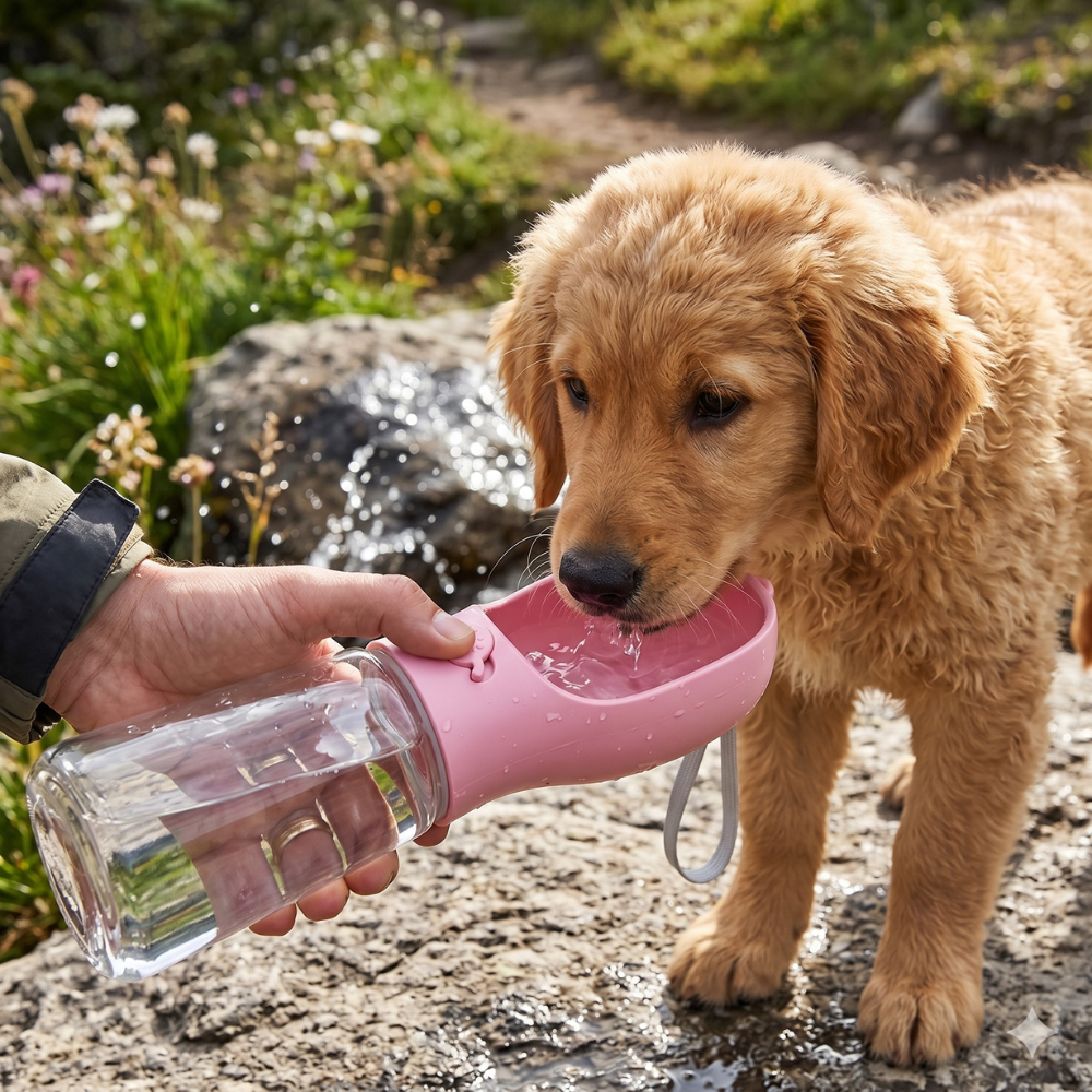 Leak Proof Portable Water Dispenser With Drinking Feeder For Pets 