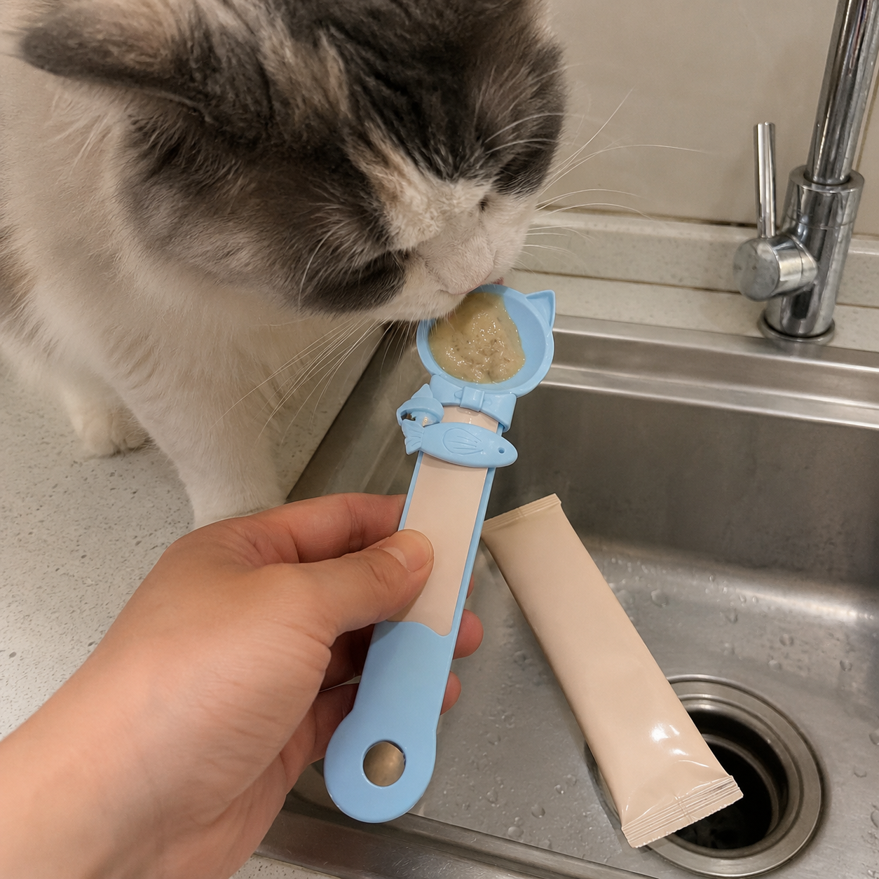 Food Dispenser Long Handle Spoon For Cats