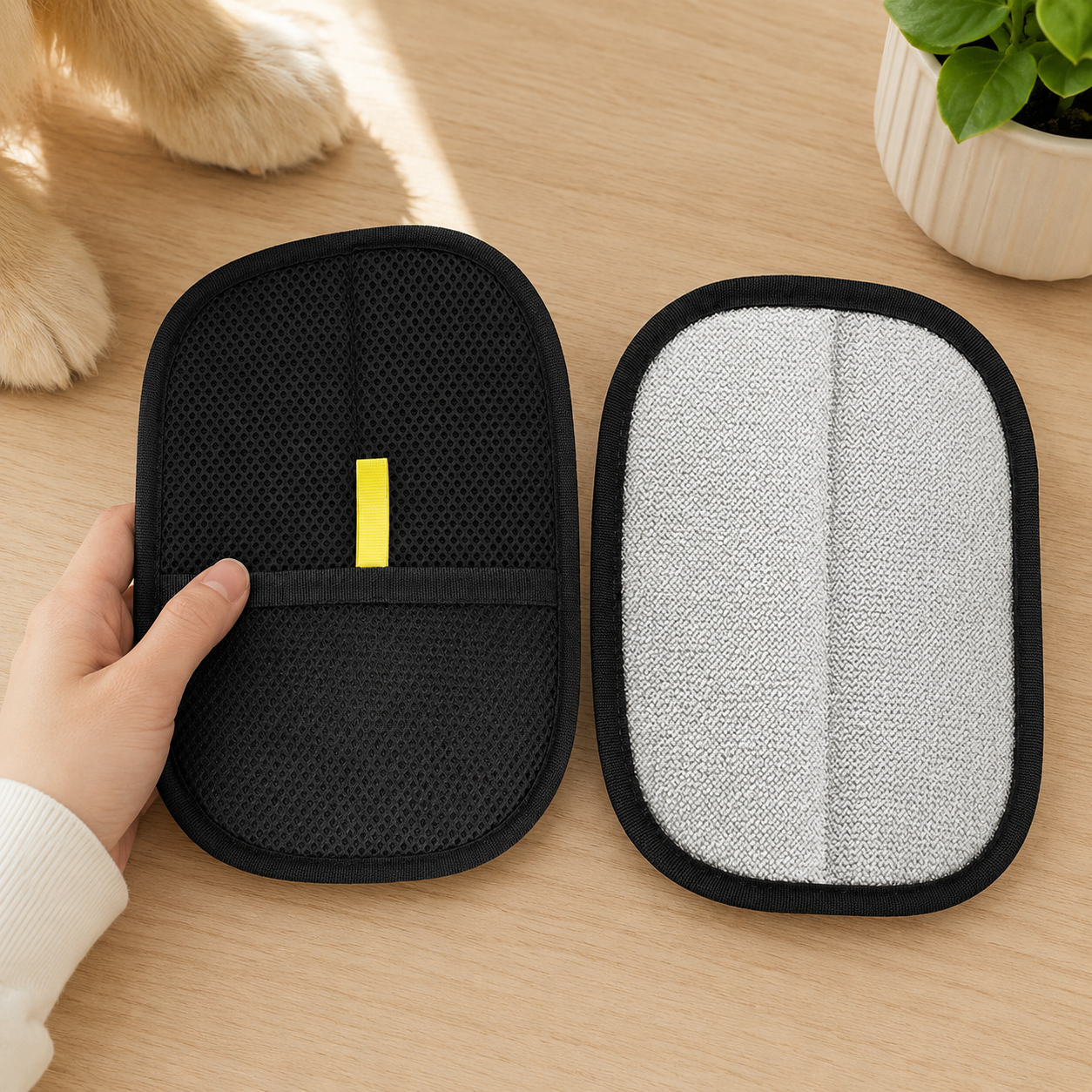 Reusable Pet Fur Removal Gloves for Furniture and Car Cleaning