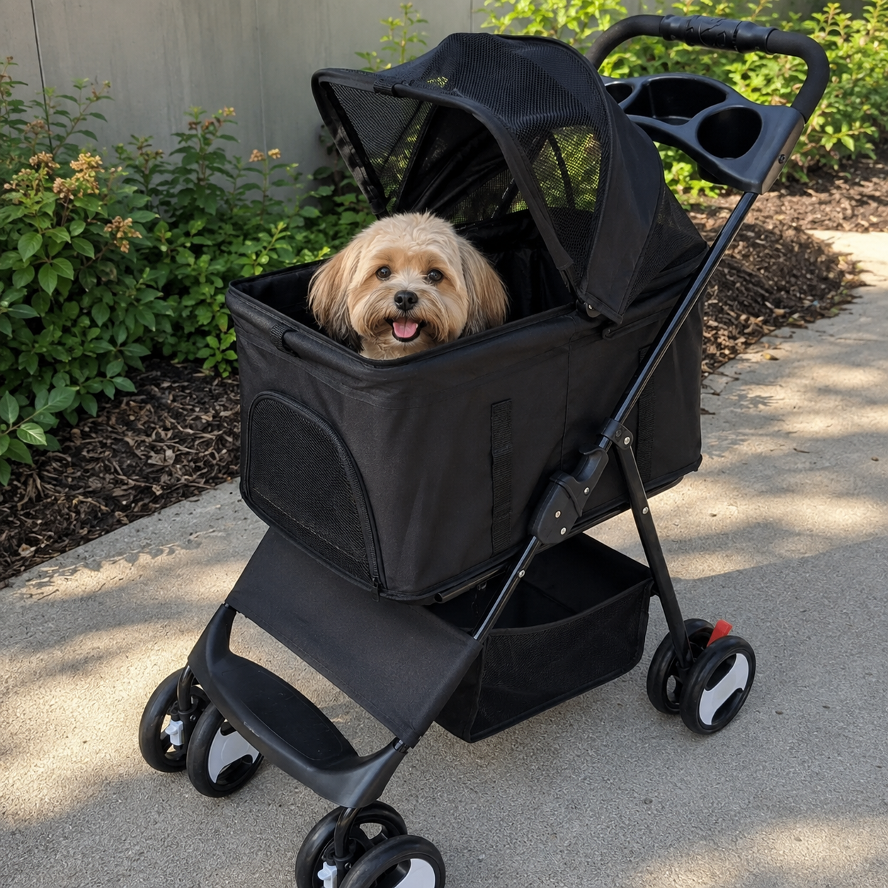 3 in 1 Foldable Fabric Stroller With Detachable Carrier For Pets