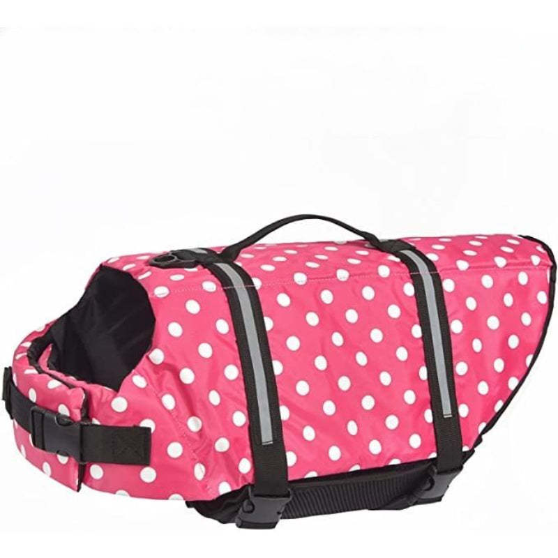 Dog Life Jacket With Adjustable Lifesaver And High Buoyancy Swimsuit-Paw Print Pad