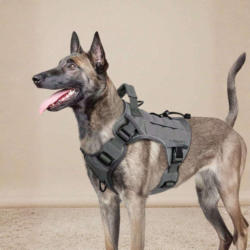 Adjustable No Pull Tactical Dog Harness With Durable Handle For Large Dogs