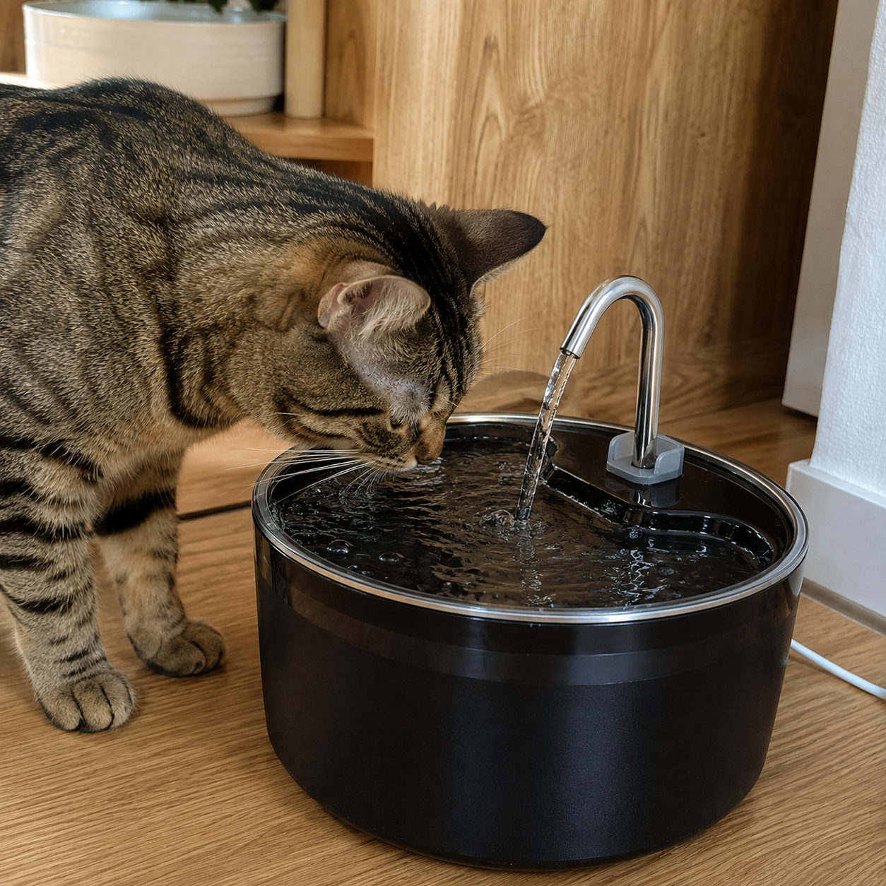 3.2L Large Capacity Dual Flow Modes Automatic Water Feeder Fountain For Cats