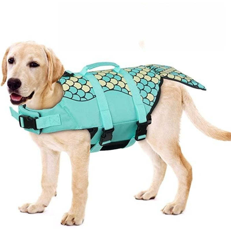 Dog Life Preserver For Swimming With High Buoyancy And Lift Handle-Paw Print Pad